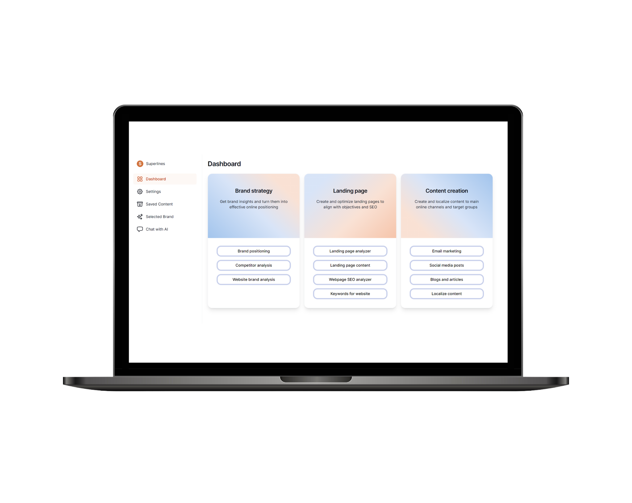 Superlines user interface